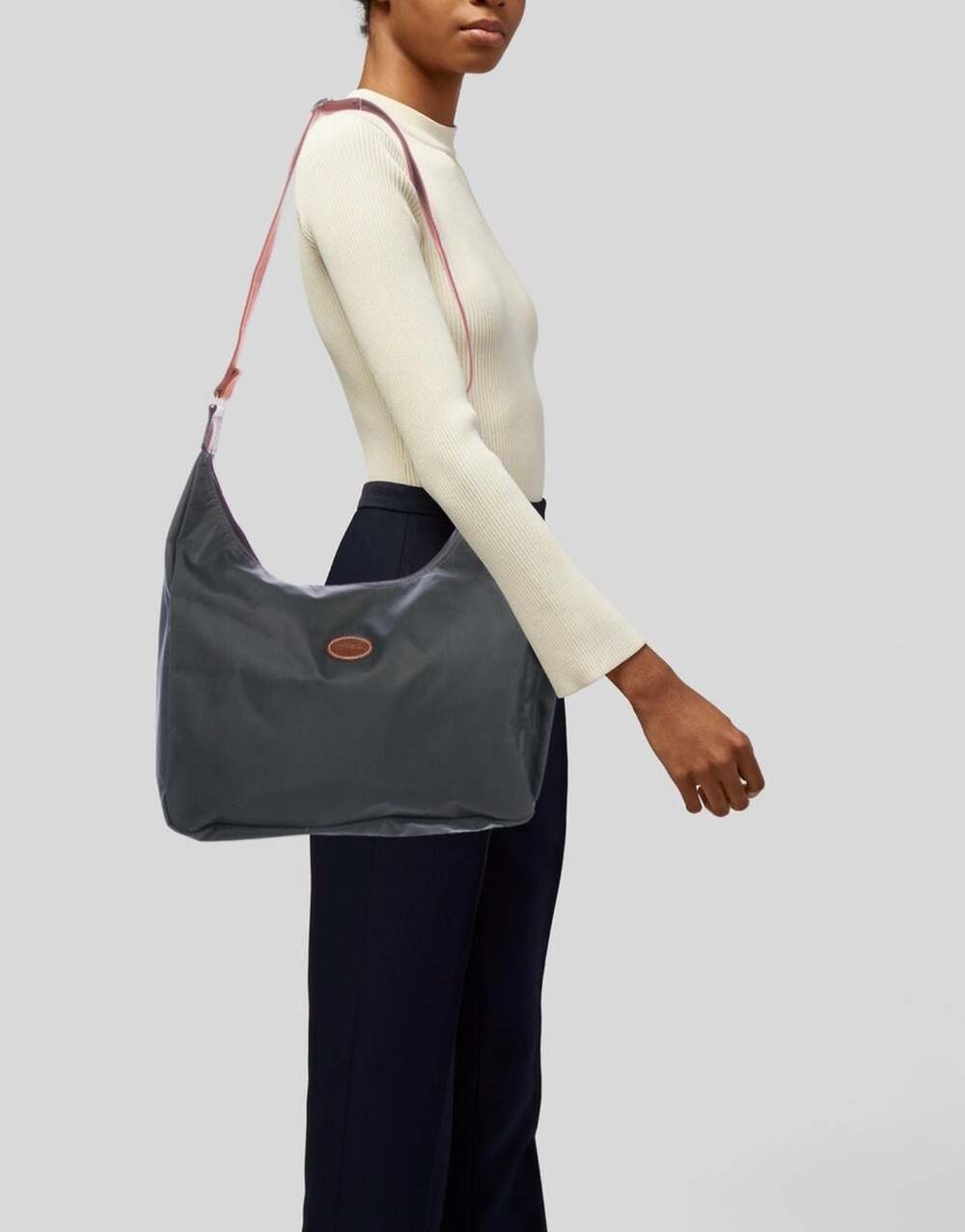 Longchamp Le Pliage Nylon Hobo Bag in Black